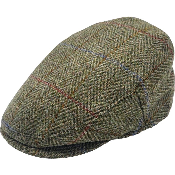 Herringbone checked flat cap 