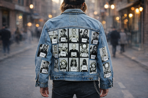 Horror movies theme denim jacket