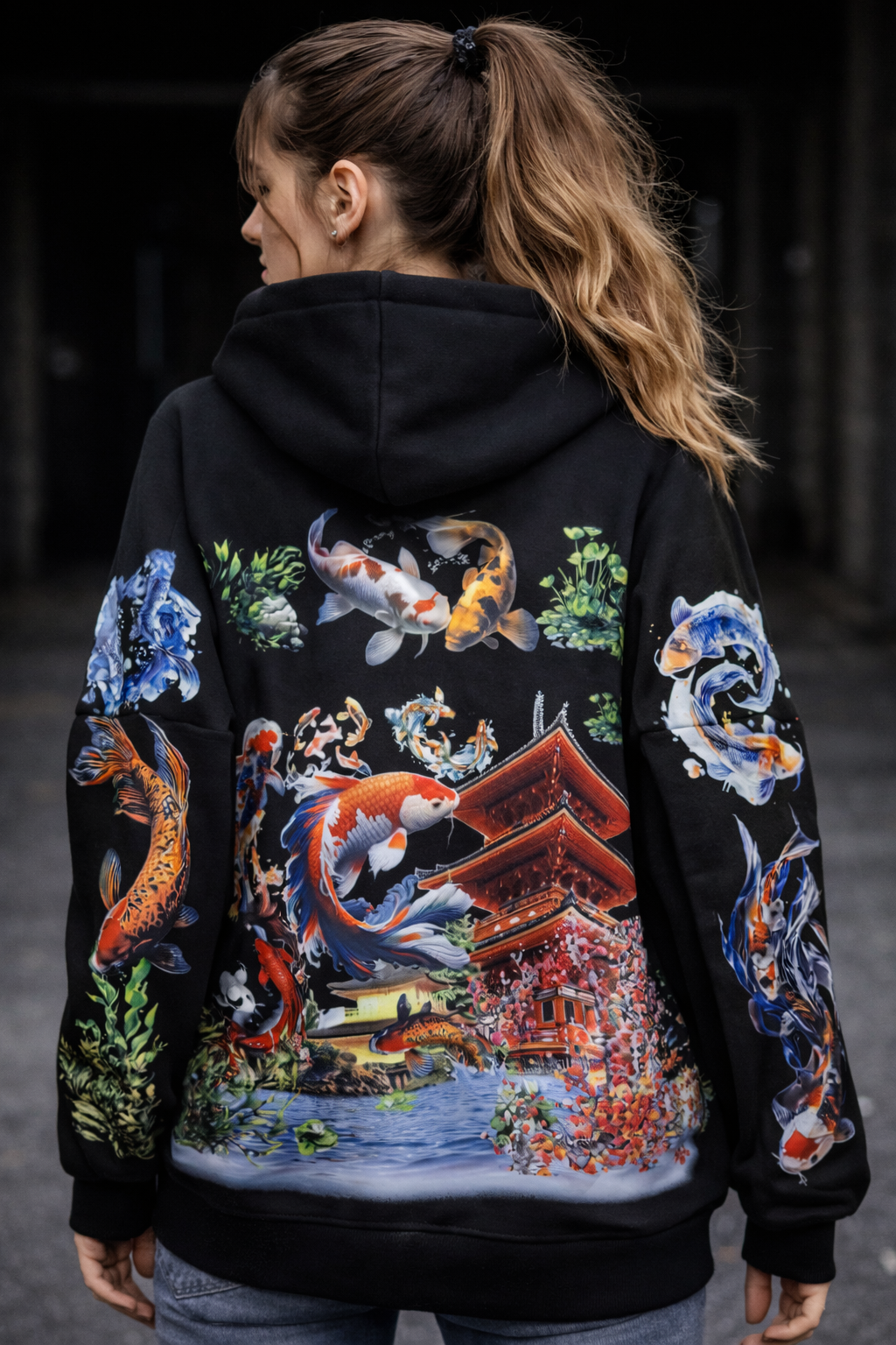 Koi fish theme hoodie 