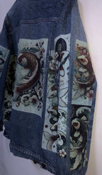 Japanese Koi Fish Customised Graphic Denim Jackets - MAXGRG