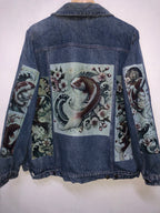 Japanese Koi Fish Customised Graphic Denim Jackets - MAXGRG