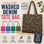 Washed Denim Tote Bag – Vintage Style Everyday Shopper