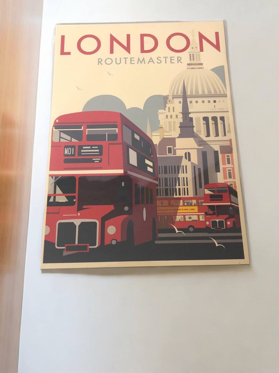 London Routemaster Poster - Iconic Red Bus - A4 Size Hard Board Poster