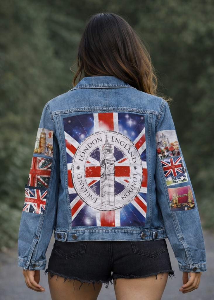 British Flag Customised Graphic Denim Jackets - MAXGRG