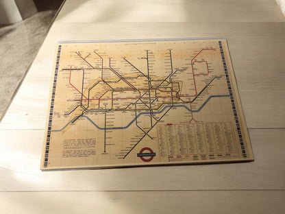 London Underground Map Poster  - A4 Size Hard Board Poster