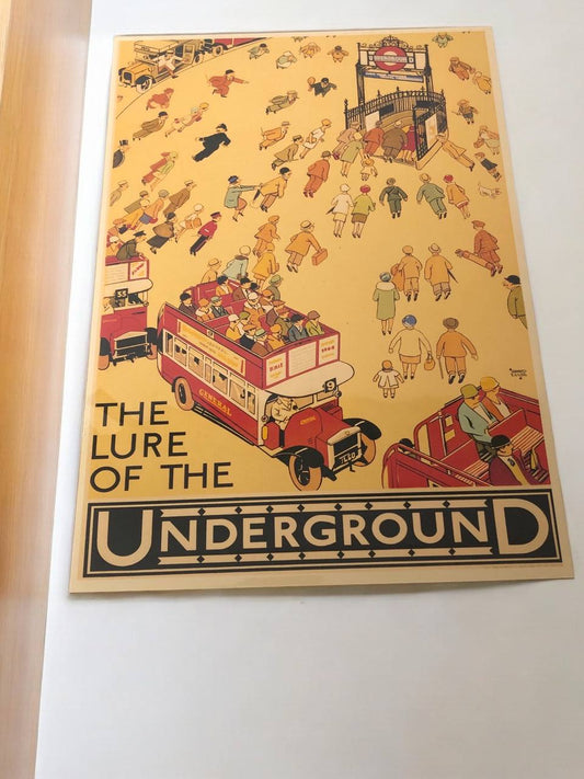 The Lure of the Underground Poster - London Transport Art - A4 Size Hard Board Poster