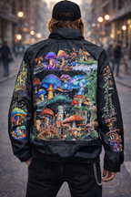 Magic mushroom theme bomber jacket 