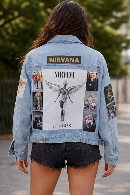 Nirvana theme denim jacket