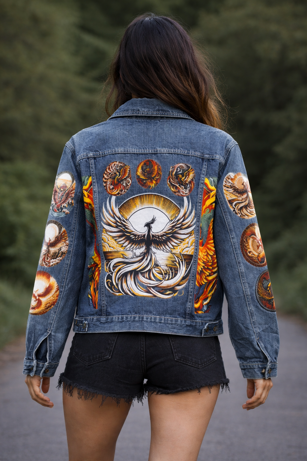 Phoenix Customised Graphic Denim Jackets - MAXGRG