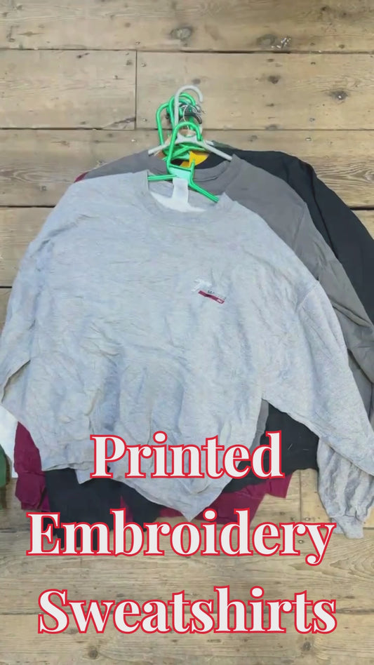 10 X Printed Embroidery Sweatshirts (Wholesale)