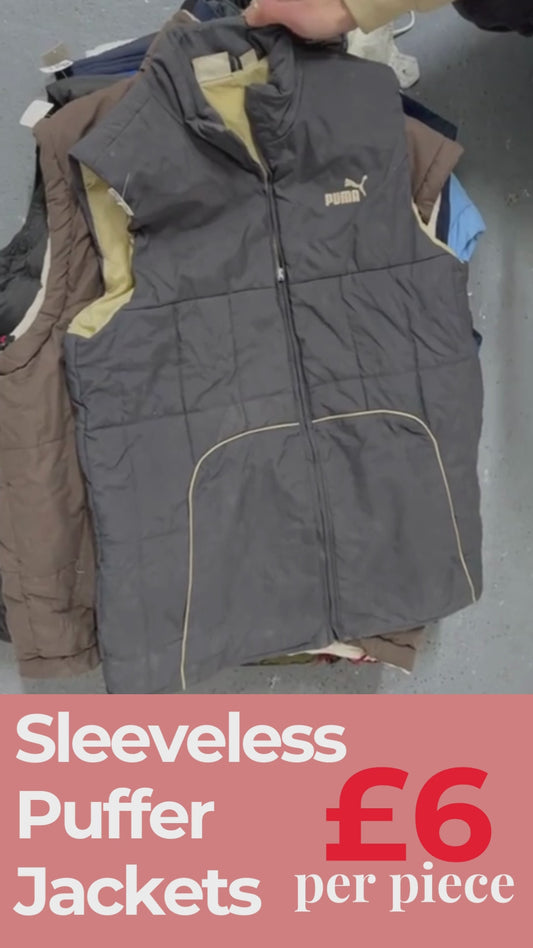 Pack of 8 X  Sleeveless Branded Puffer Jackets (Wholesale)