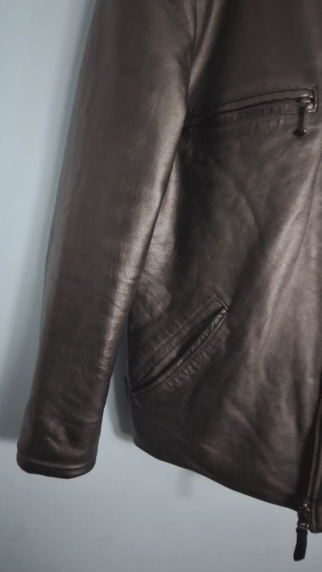 01 Genuine Leather Jacket with Faux Fur Collar - MAXGRG