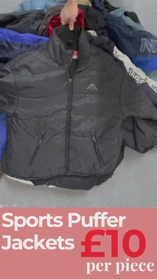 Pack of 15 X Vintage Sports Puffer Jackets (Wholesale)