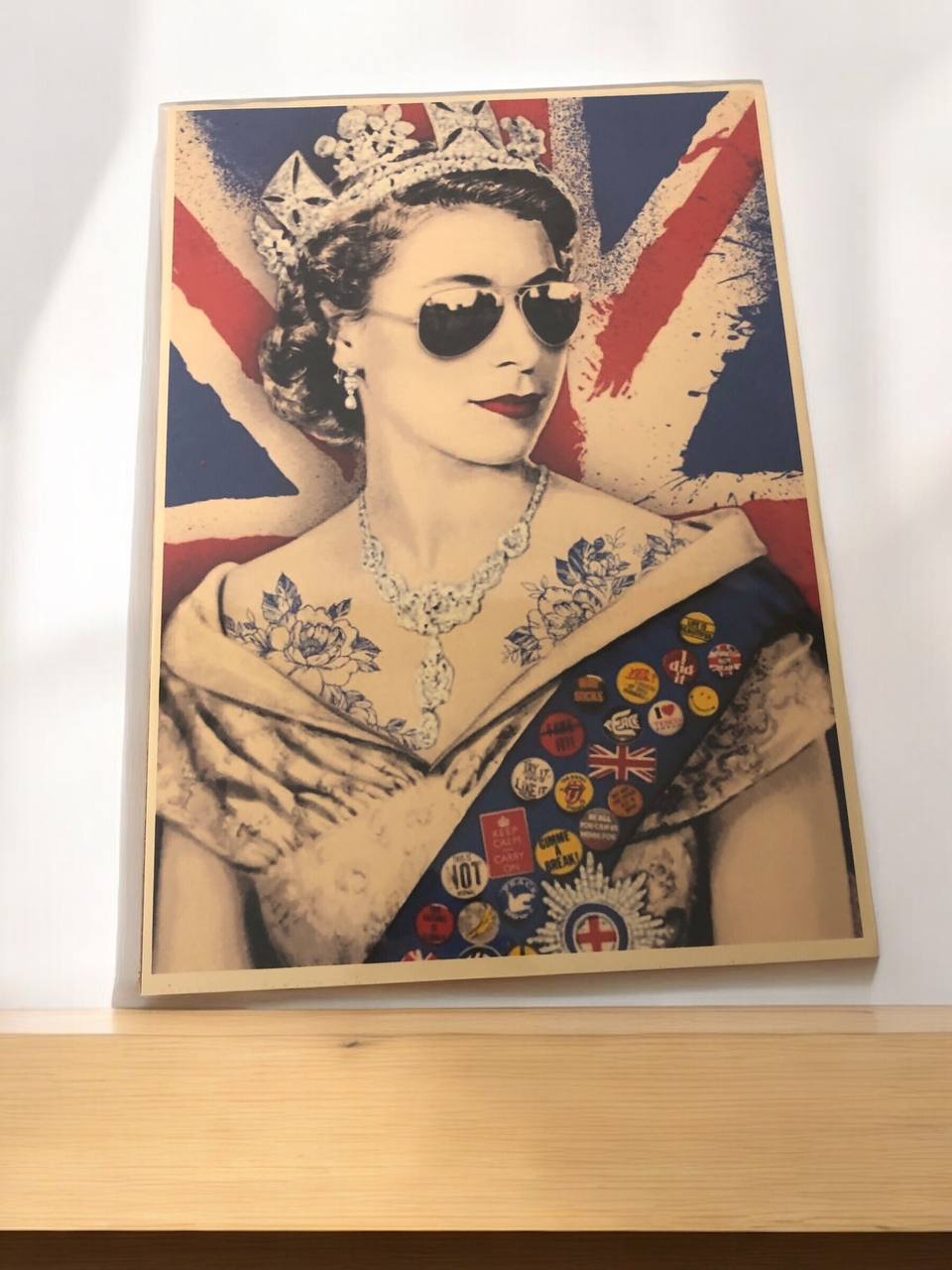 Pop Art Queen with Sunglasses - A4 Size Hard Board Poster