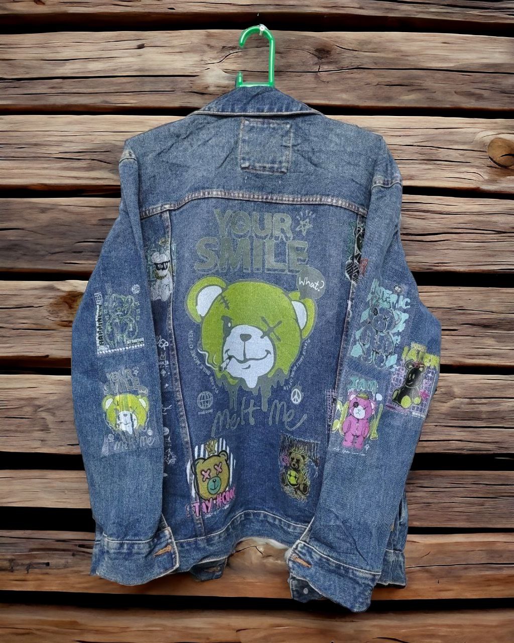 Panda Vintage Denim Jacket Graphic Design Men's Women's Kids