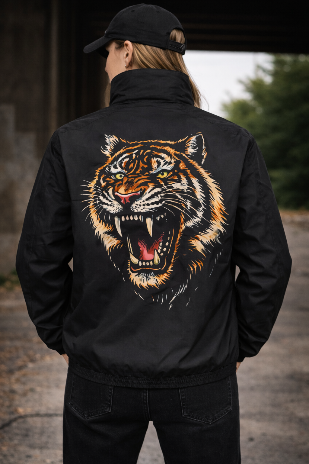 Tiger theme bomber jacket