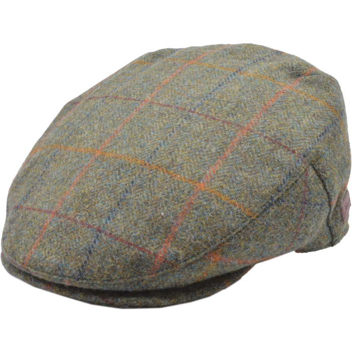 Classic Wool Tweed Checked Flat Cap - Newsboy Peaked Cap