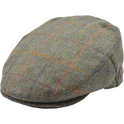 Classic Wool Tweed Checked Flat Cap - Newsboy Peaked Cap