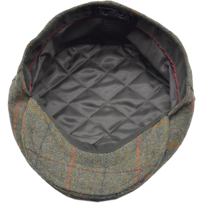 Classic Wool Tweed Checked Flat Cap - Newsboy Peaked Cap