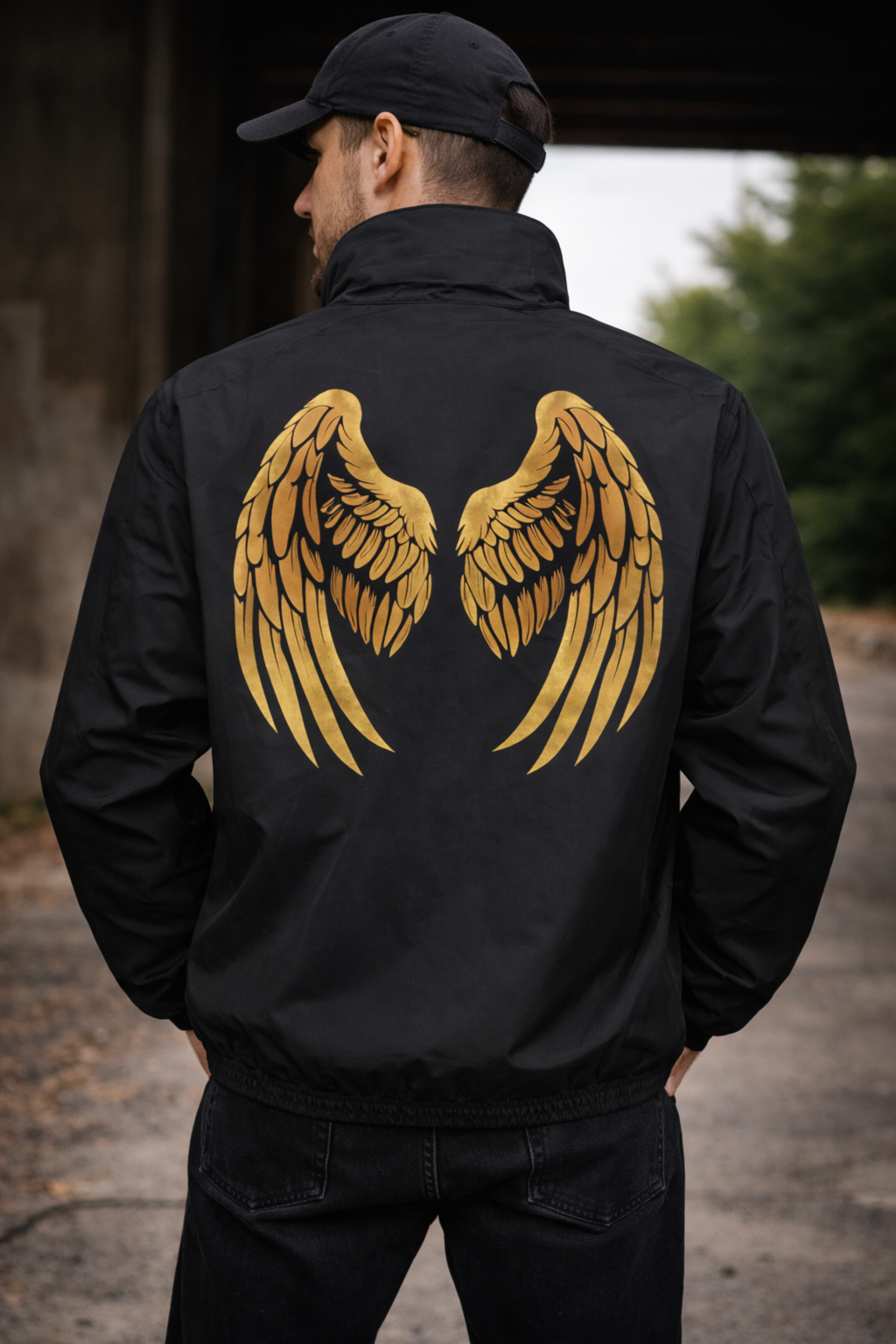 Wing theme bomber jacket