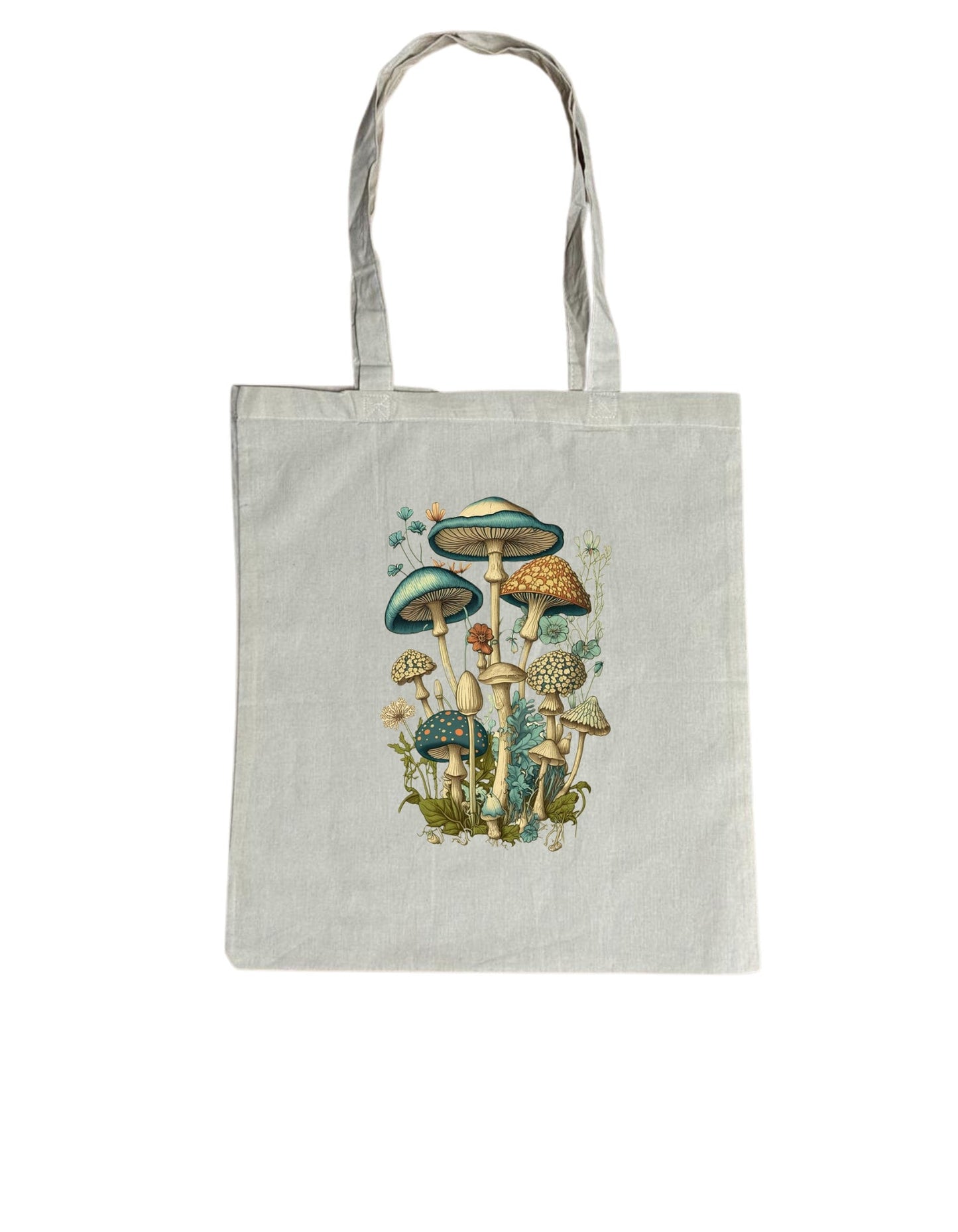 a tote bag with mushrooms on it